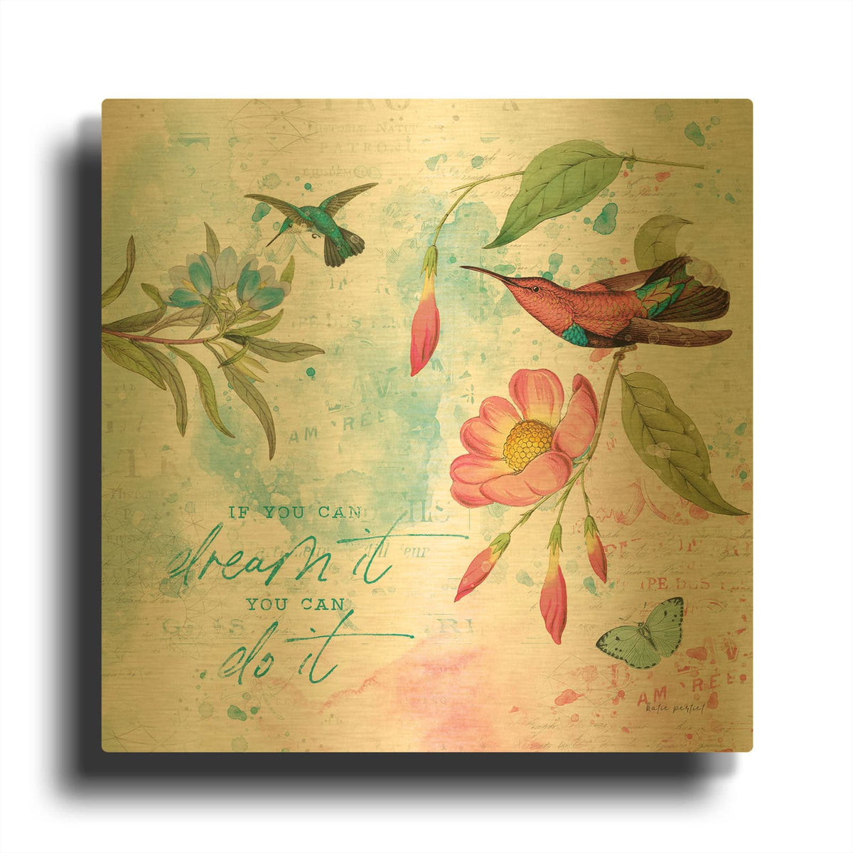 'Kaleidoscope 1' By Katie Pertiet Gold Metal Wall Art