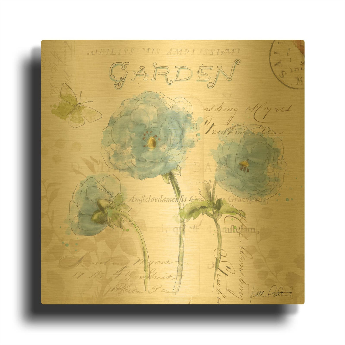 'Romantic Morning 2' By Katie Pertiet Gold Metal Wall Art
