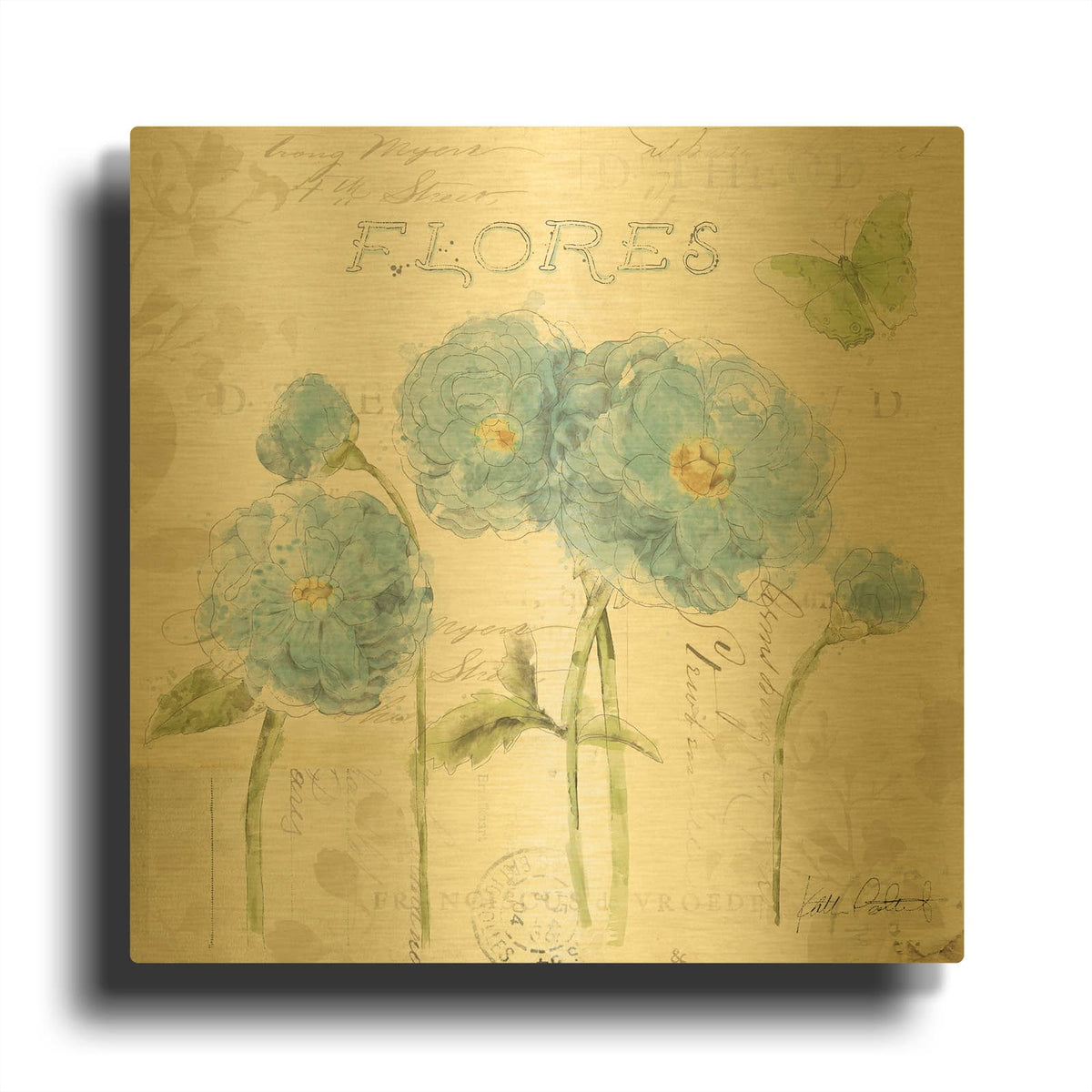 'Romantic Morning 3' By Katie Pertiet Gold Metal Wall Art