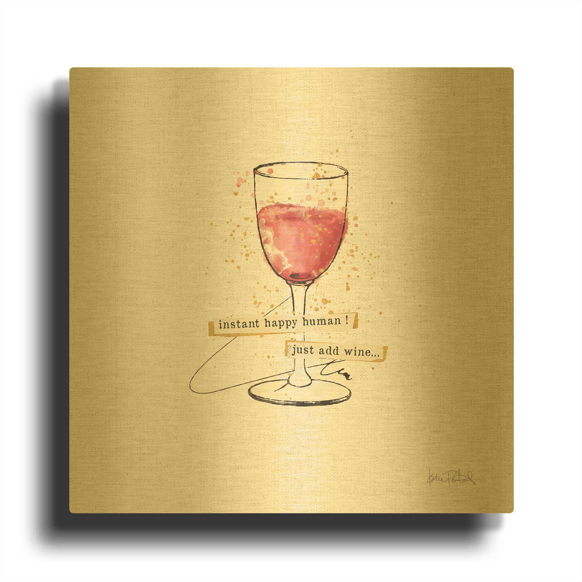 'Thoughtful Vines 3' By Katie Pertiet Gold Metal Wall Art