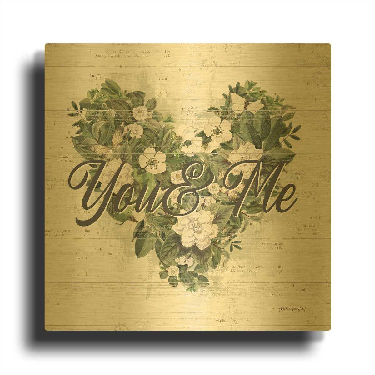 'Weathered Garden 4' By Katie Pertiet Gold Metal Wall Art