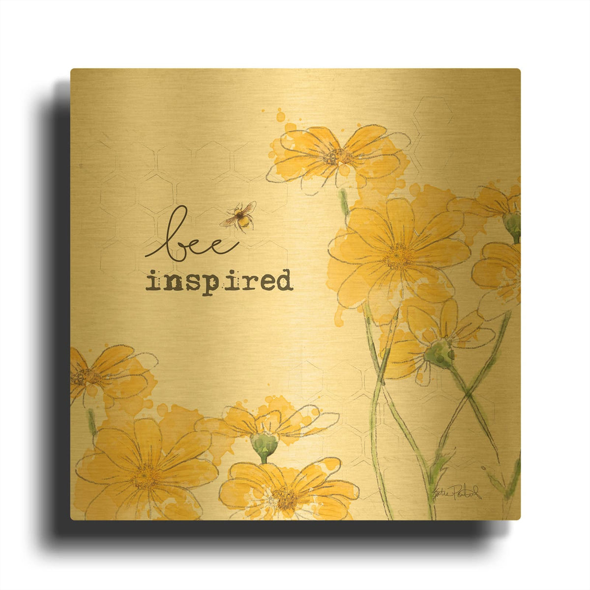 'You Shine 2 Bee Inspired' By Katie Pertiet Gold Metal Wall Art