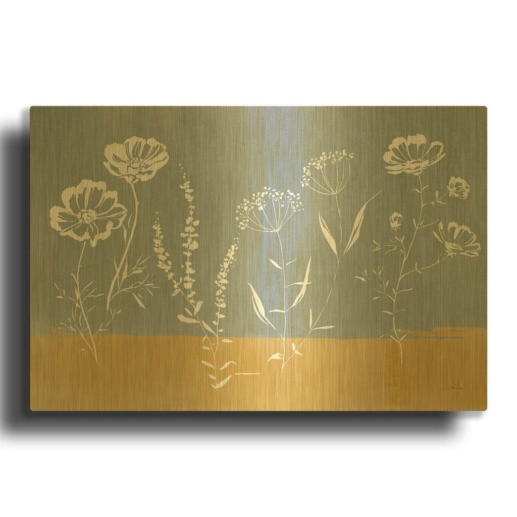 'Cottage Wildflowers 5' By Katrina Pete Gold Metal Wall Art
