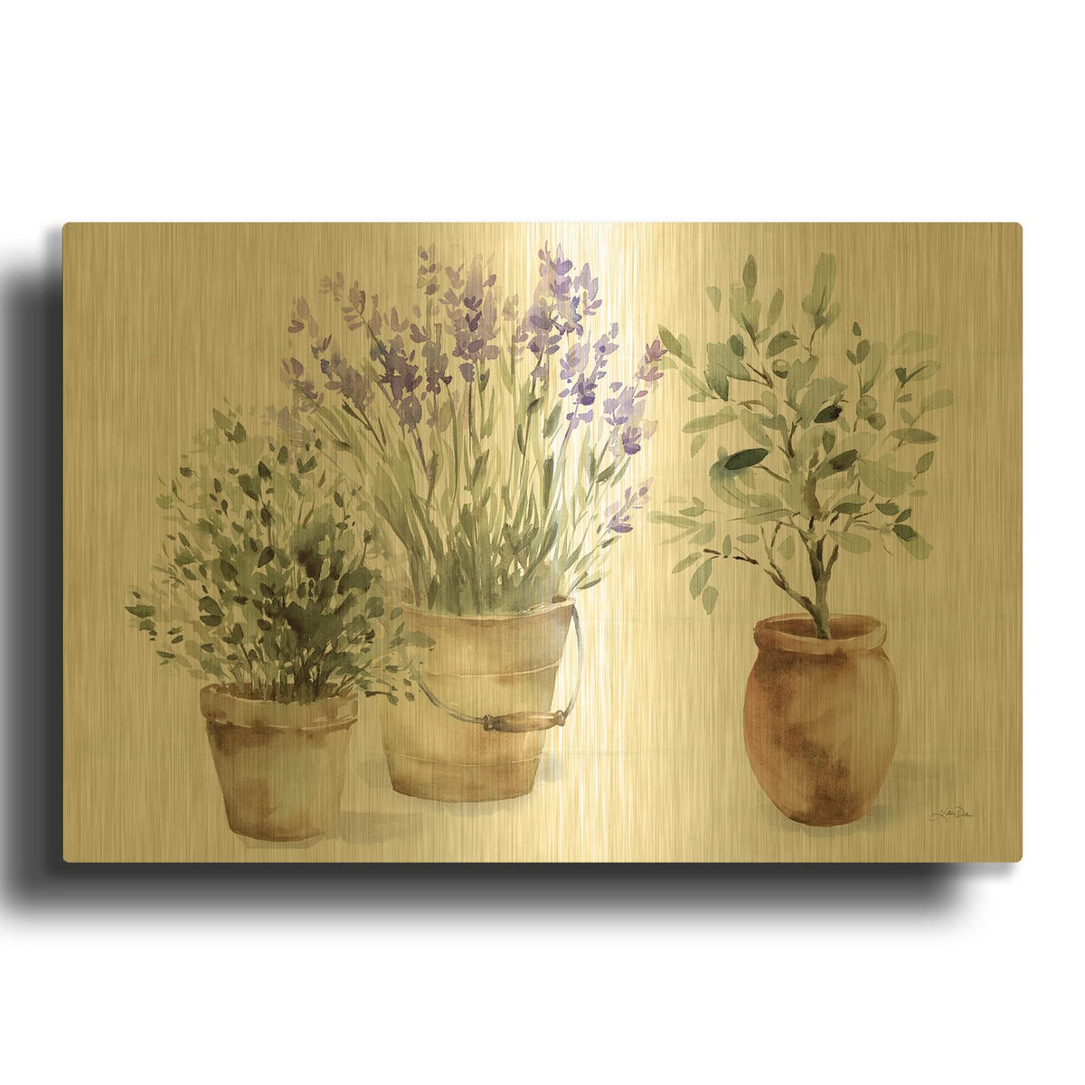 'Farmhouse Still Life' By Katrina Pete Gold Metal Wall Art