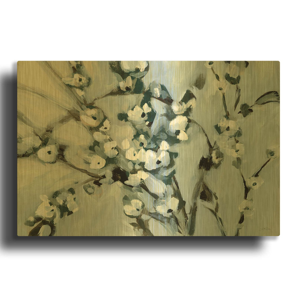 'Wild Floral Branches' By Katrina Pete Gold Metal Wall Art