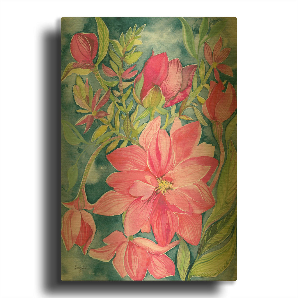 'Blooming Free' By Kristy Rice Gold Metal Wall Art