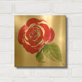'Bold Roses 3' By Kristy Rice Gold Metal Wall Art