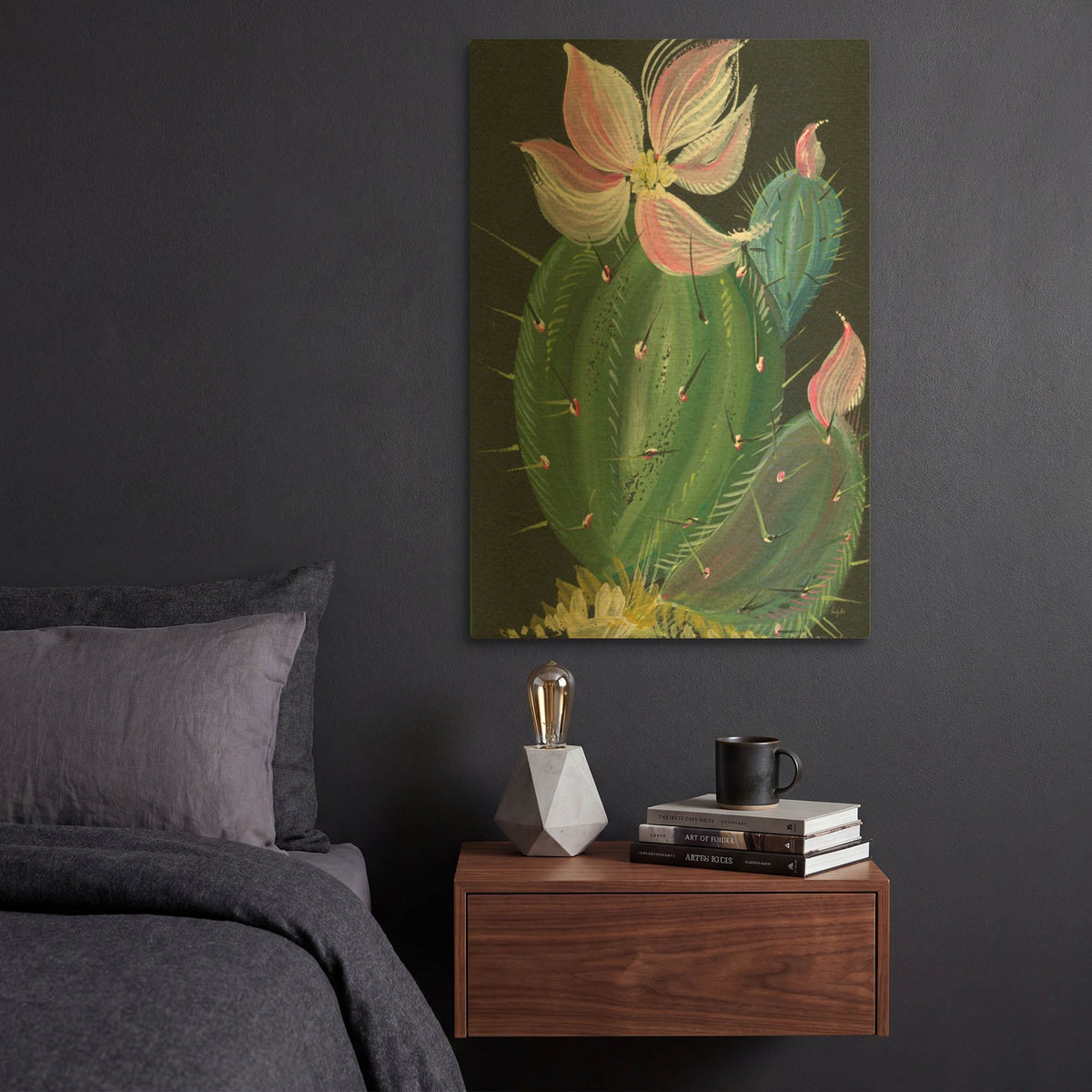 'Cactus 1' By Kristy Rice Gold Metal Wall Art