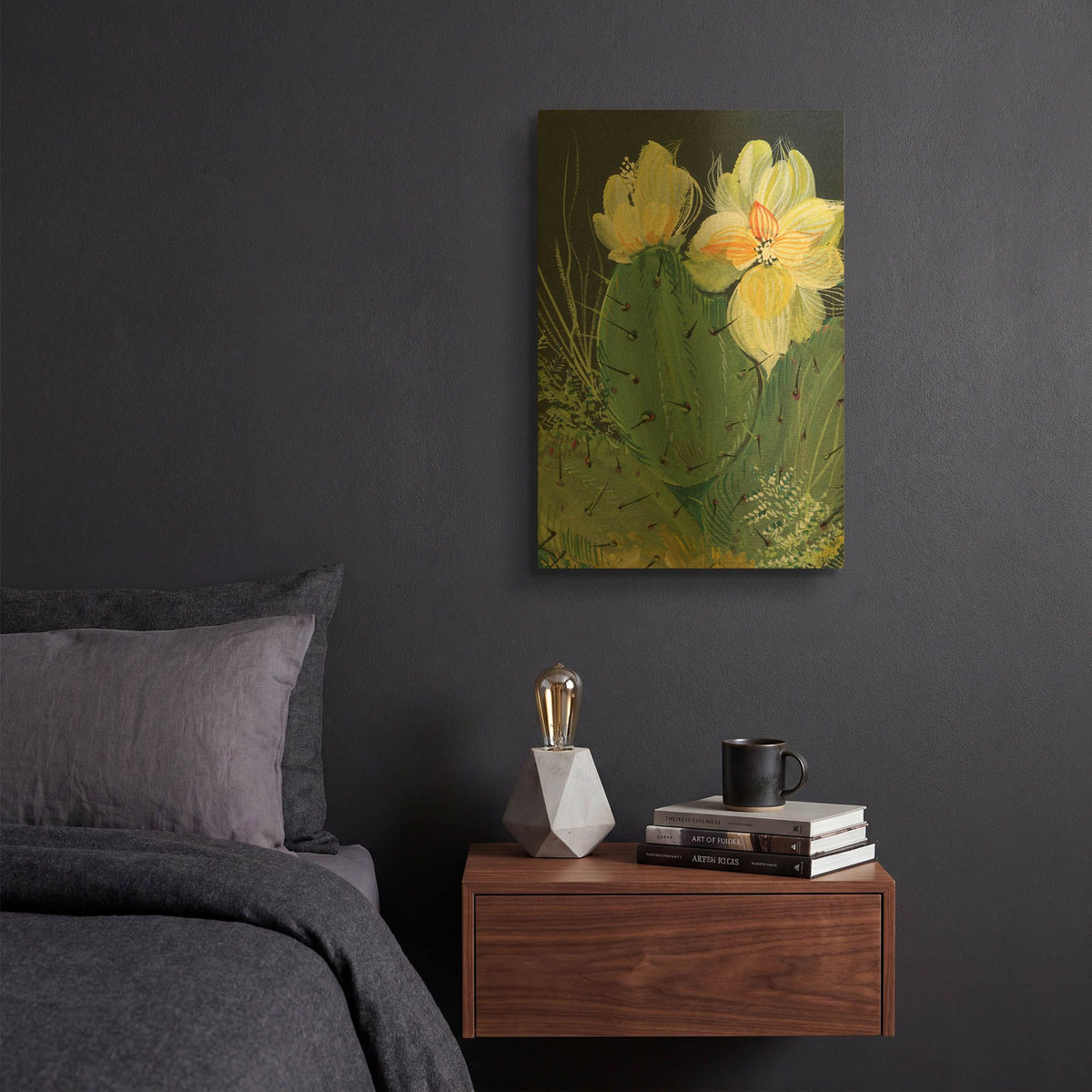'Cactus 2' By Kristy Rice Gold Metal Wall Art