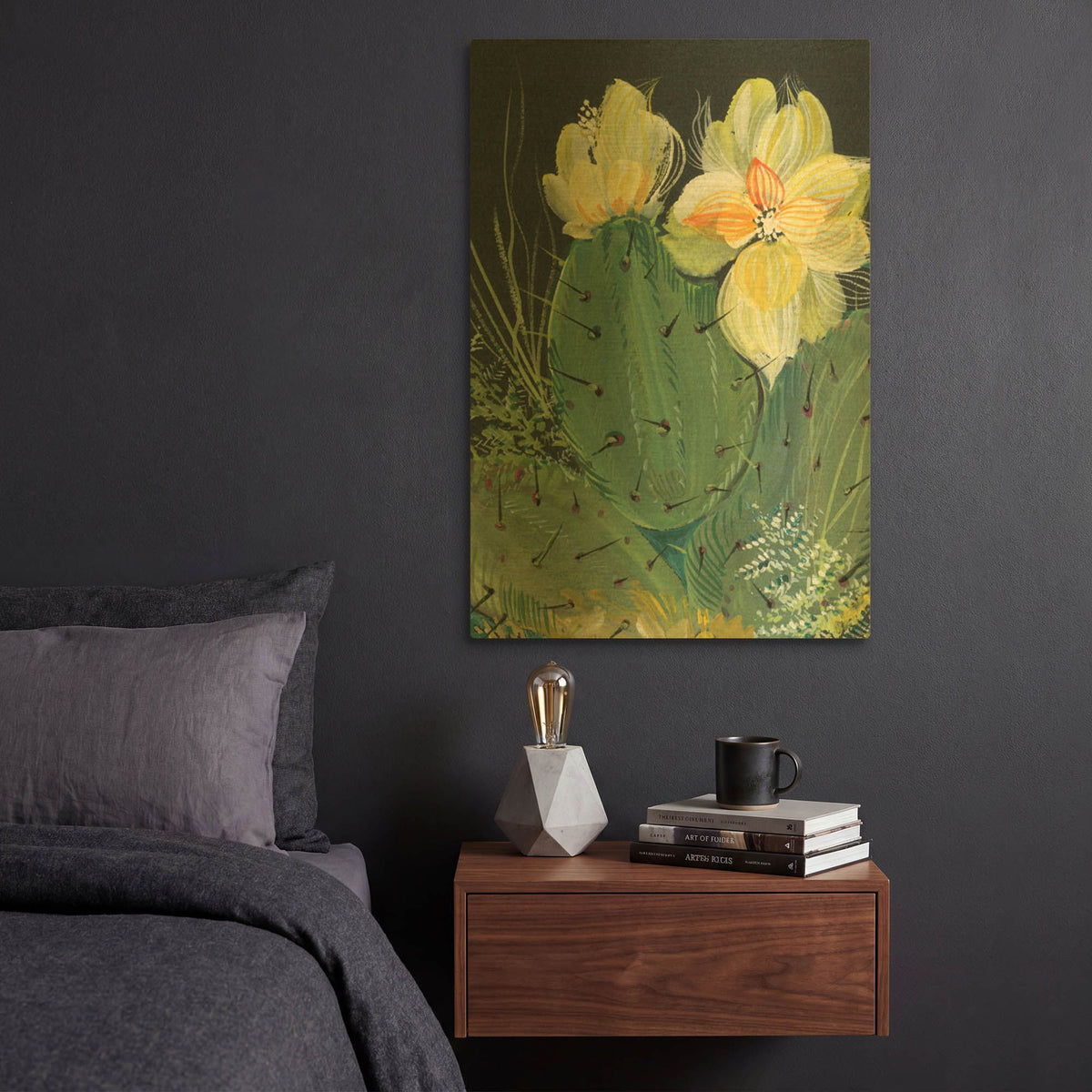 'Cactus 2' By Kristy Rice Gold Metal Wall Art