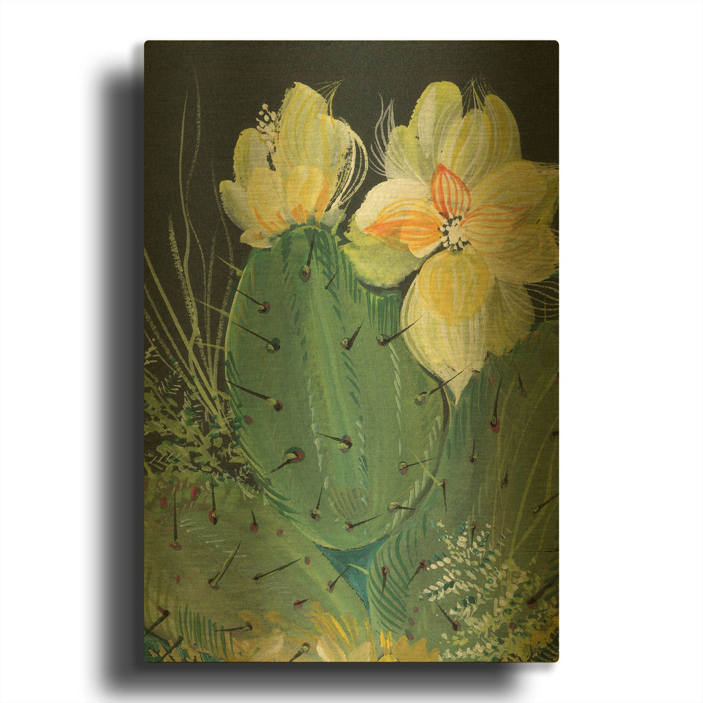 'Cactus 2' By Kristy Rice Gold Metal Wall Art