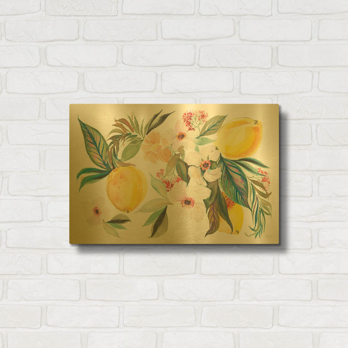 'Citrus Summer 1 v2' By Kristy Rice Gold Metal Wall Art