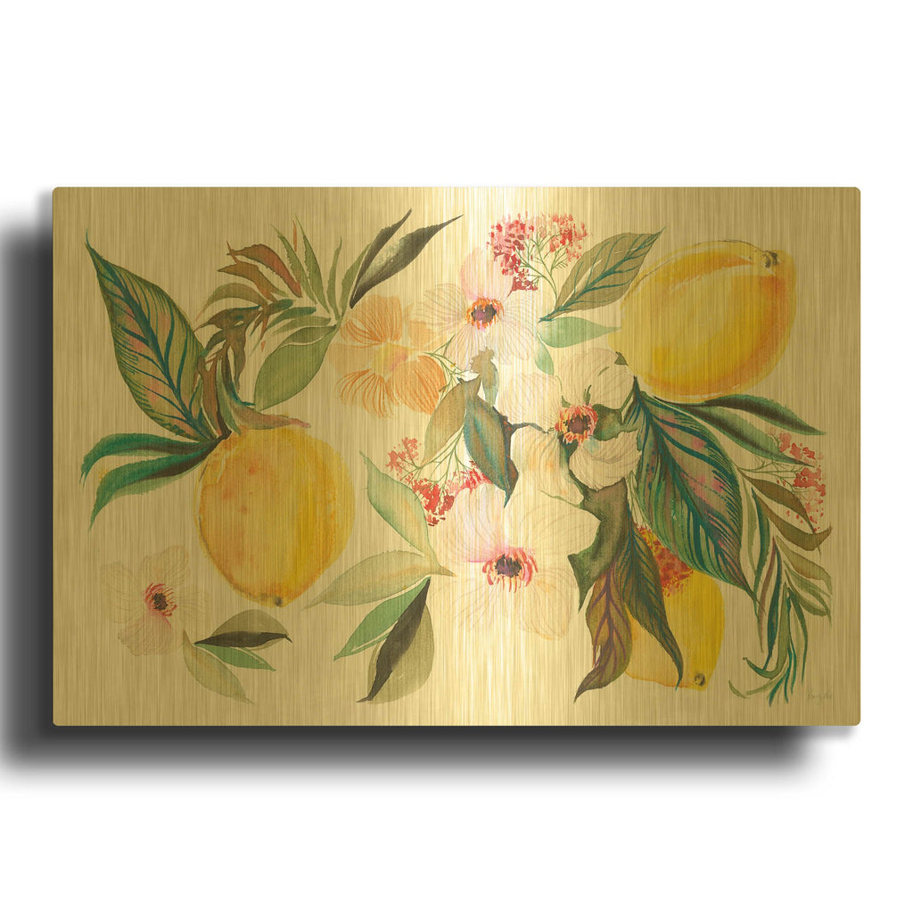 'Citrus Summer 1 v2' By Kristy Rice Gold Metal Wall Art