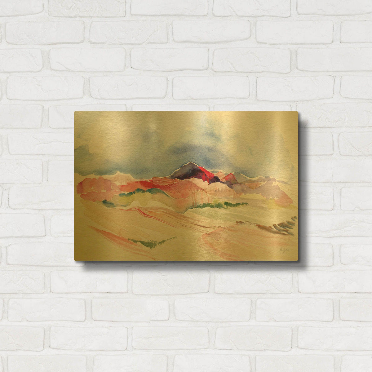 'Desertscape' By Kristy Rice Gold Metal Wall Art