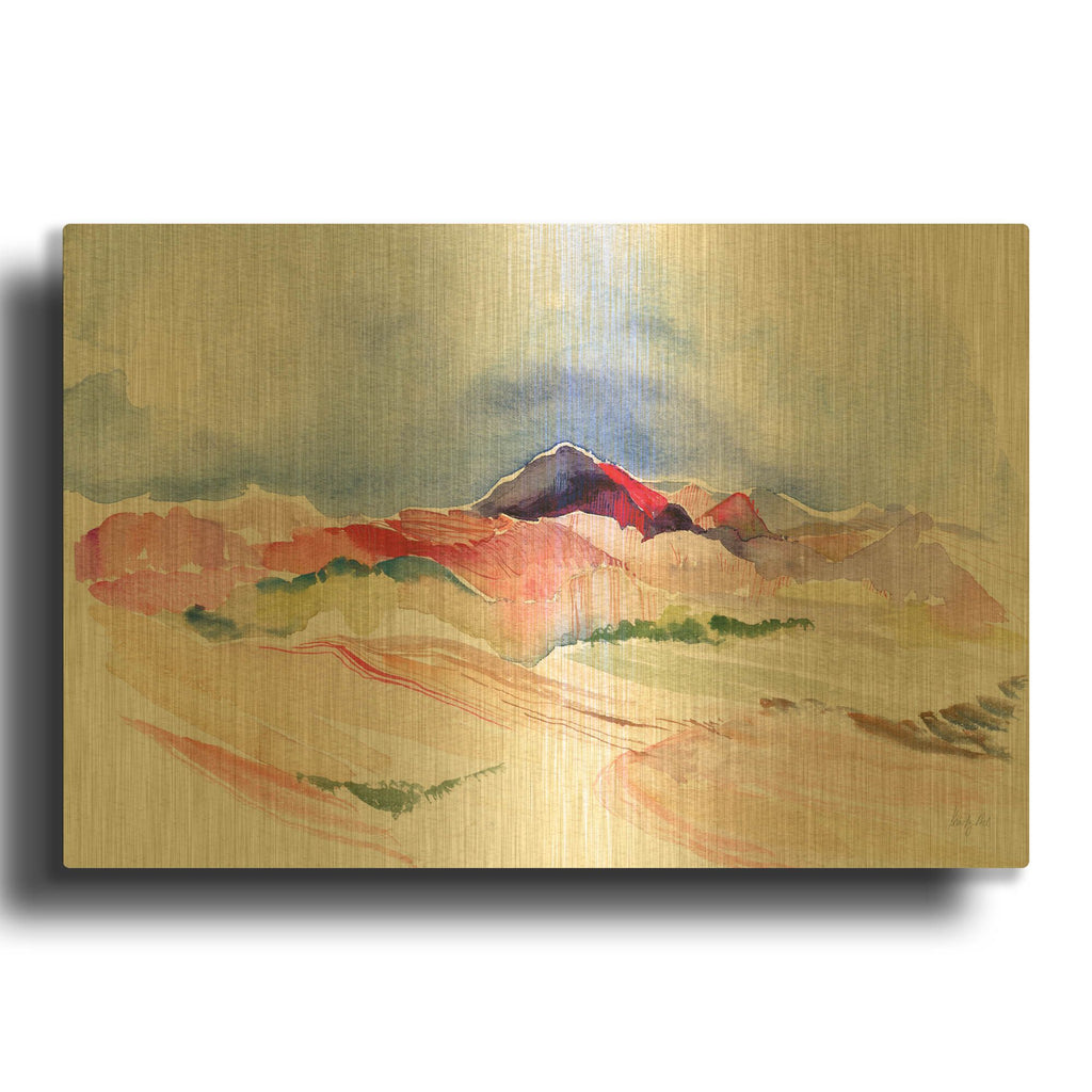 'Desertscape' By Kristy Rice Gold Metal Wall Art