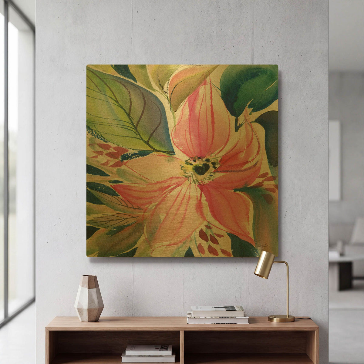 'Floral Burst 1' By Kristy Rice Gold Metal Wall Art