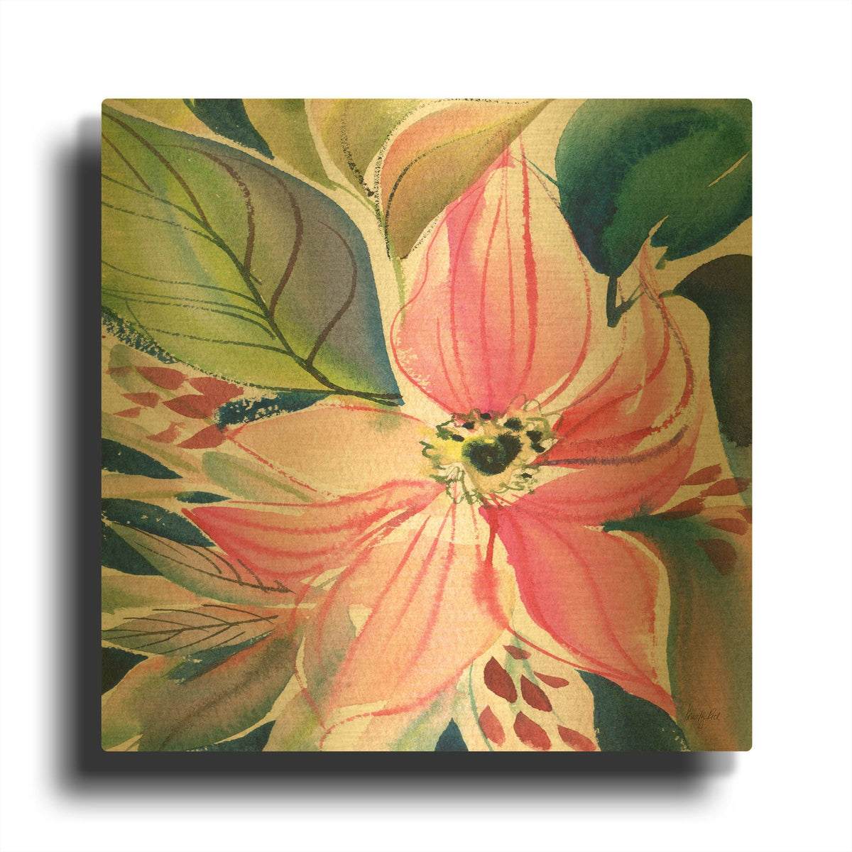'Floral Burst 1' By Kristy Rice Gold Metal Wall Art