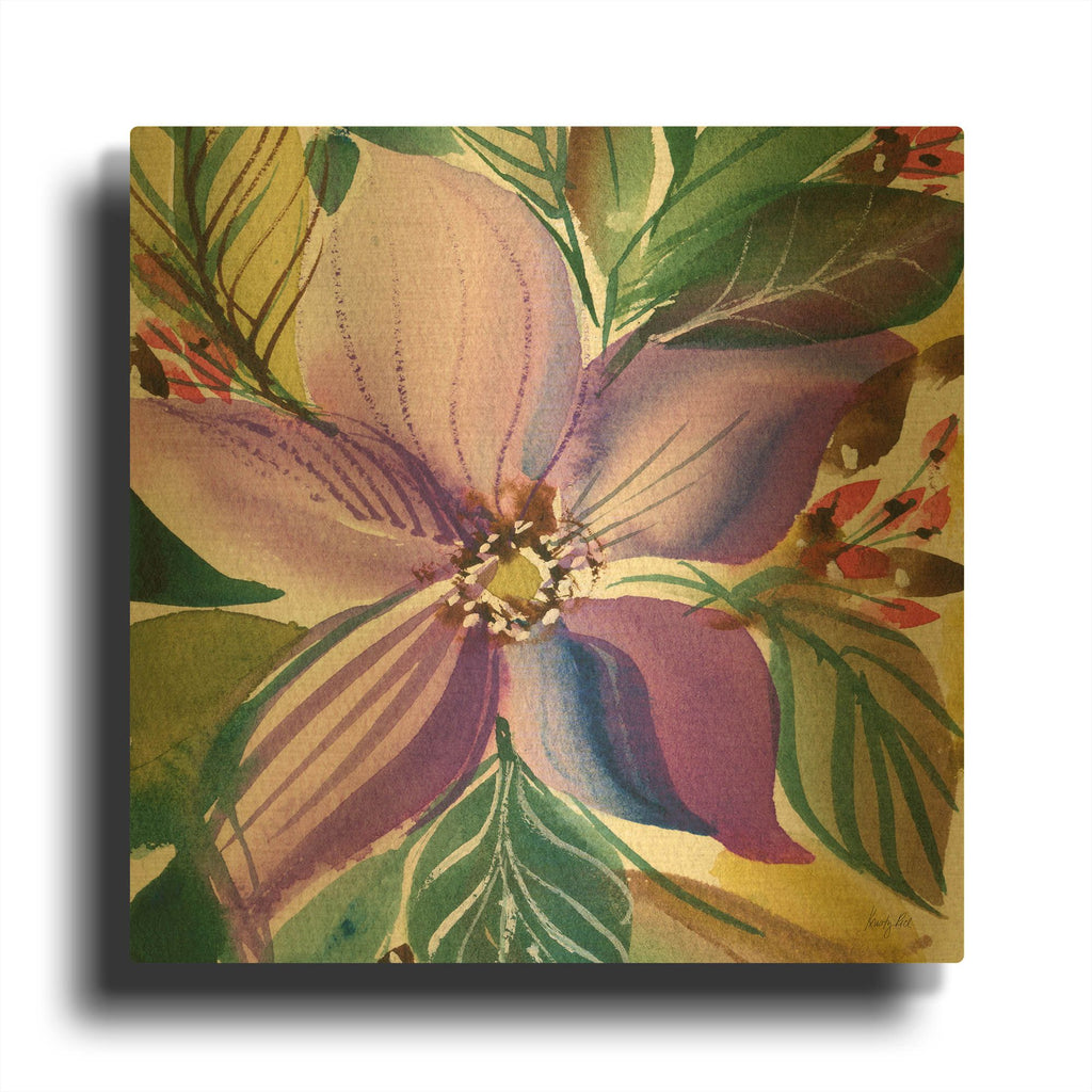 'Floral Burst 2' By Kristy Rice Gold Metal Wall Art