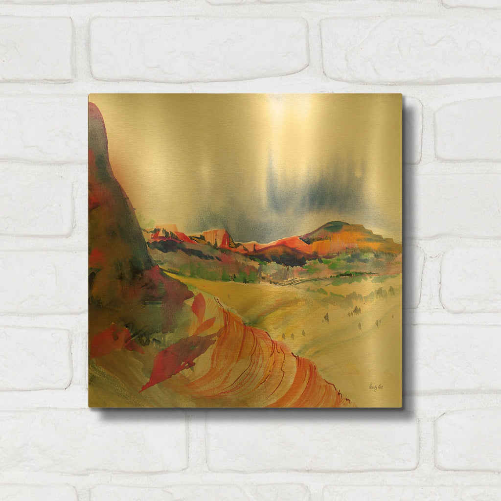 'Lookout Point' By Kristy Rice Gold Metal Wall Art