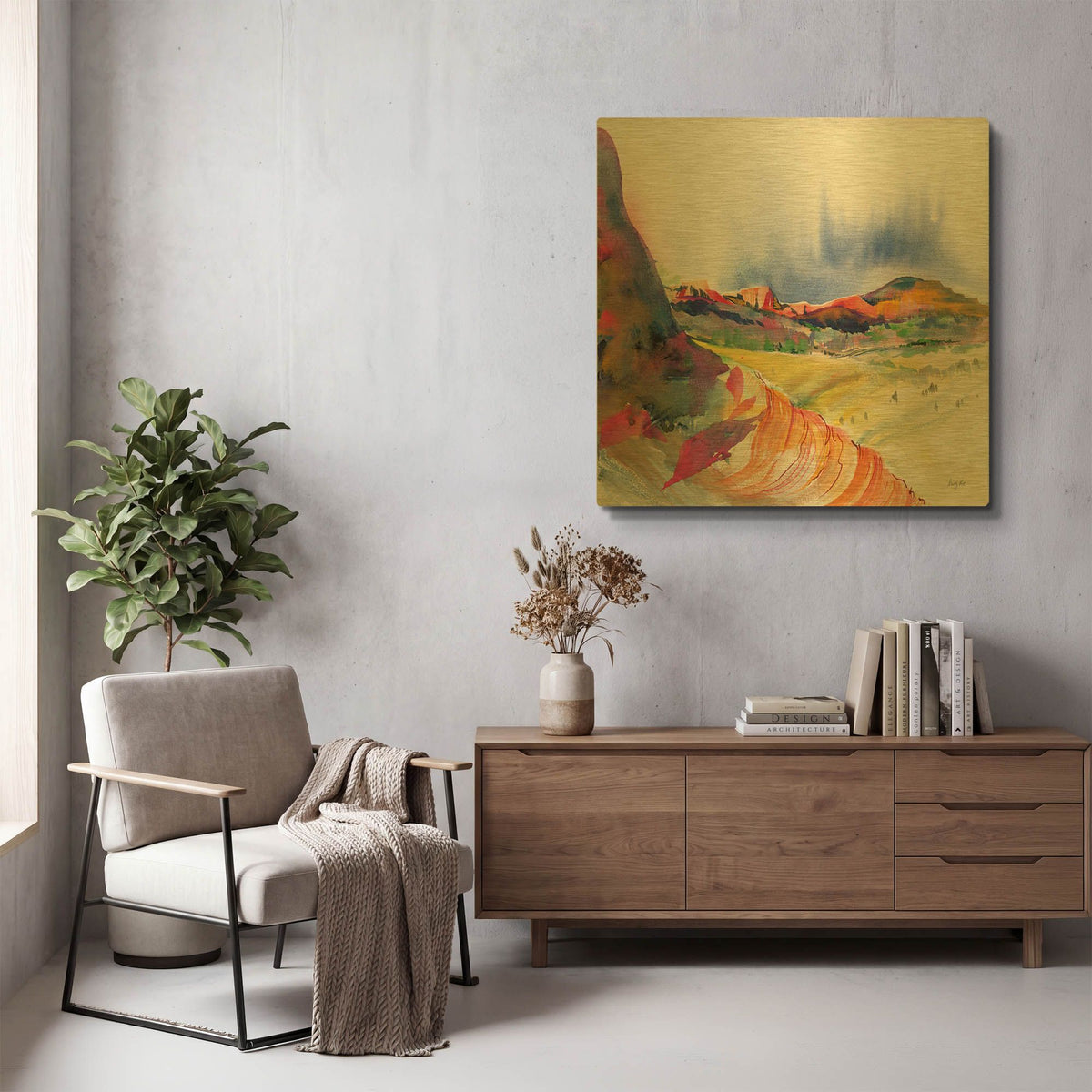 'Lookout Point' By Kristy Rice Gold Metal Wall Art