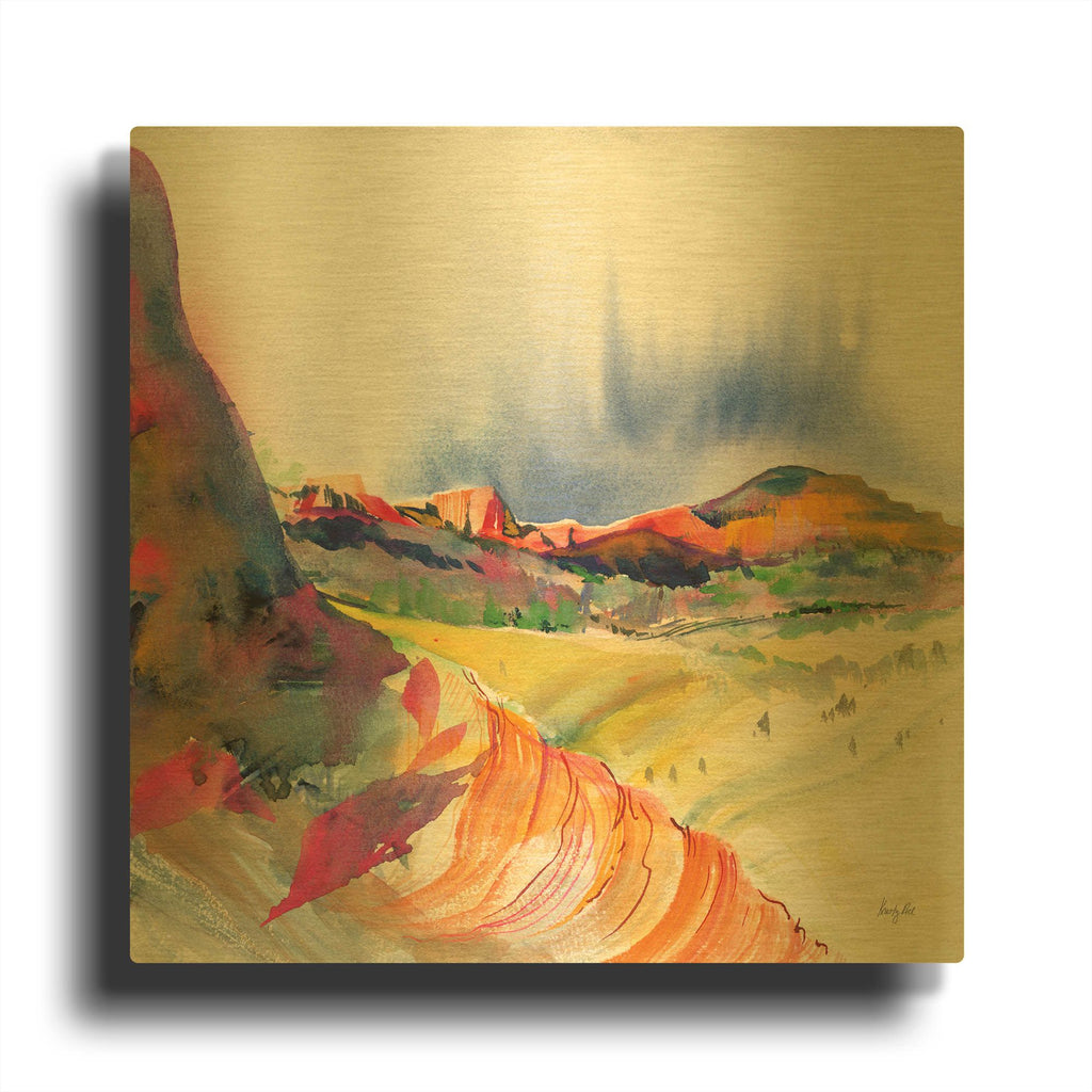'Lookout Point' By Kristy Rice Gold Metal Wall Art