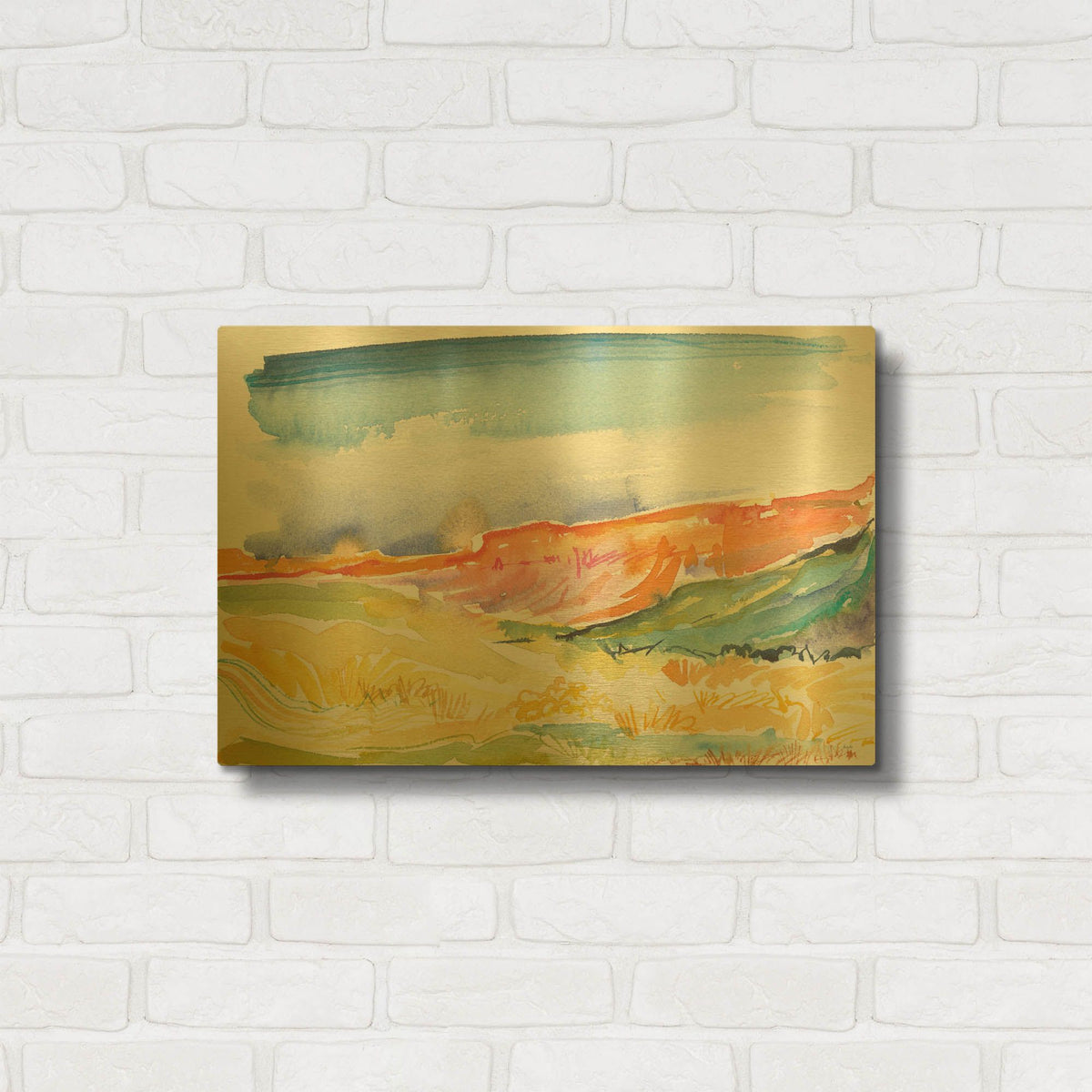 'Mesa View 2' By Kristy Rice Gold Metal Wall Art