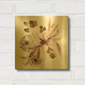 'Sepia Floral' By Kristy Rice Gold Metal Wall Art