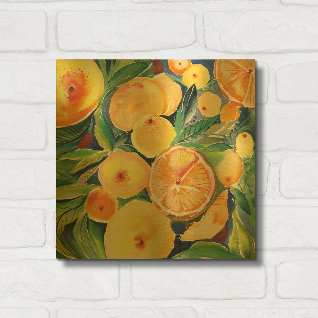 'Summery Citrus' By Kristy Rice Gold Metal Wall Art