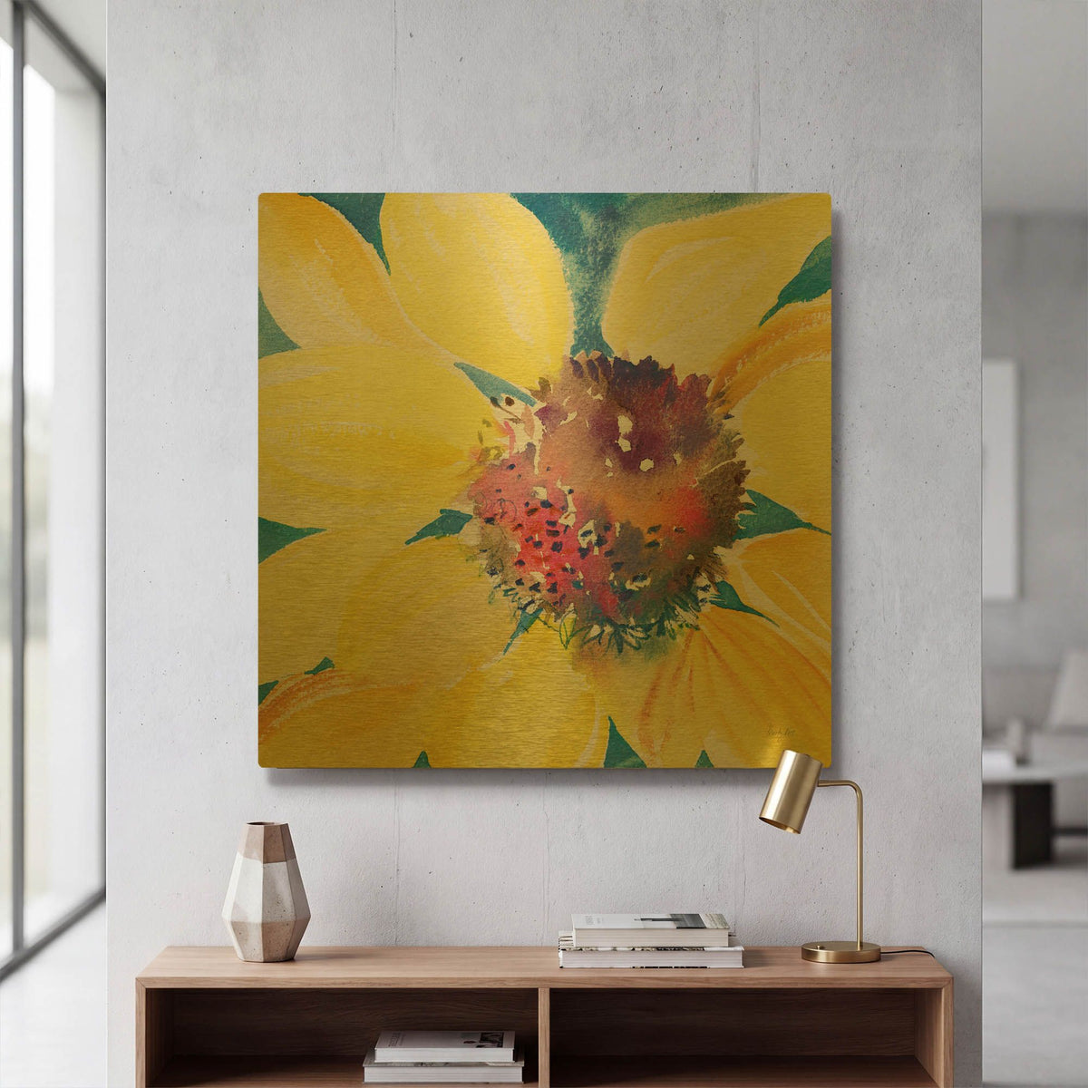 'Sunny 1' By Kristy Rice Gold Metal Wall Art