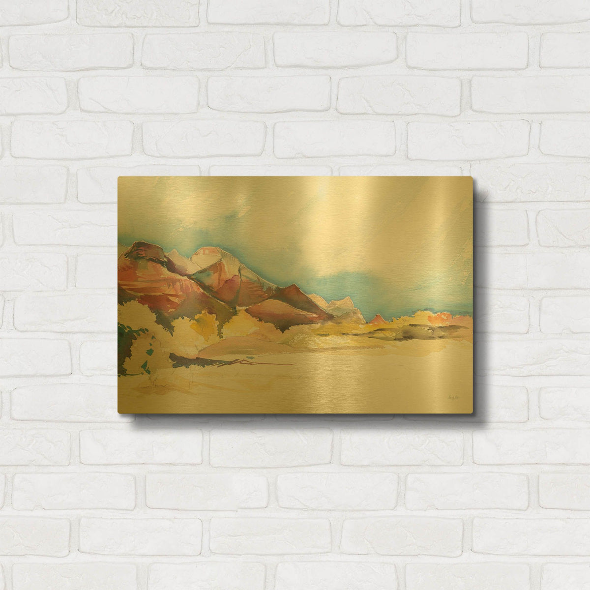 'Western Vista' By Kristy Rice Gold Metal Wall Art