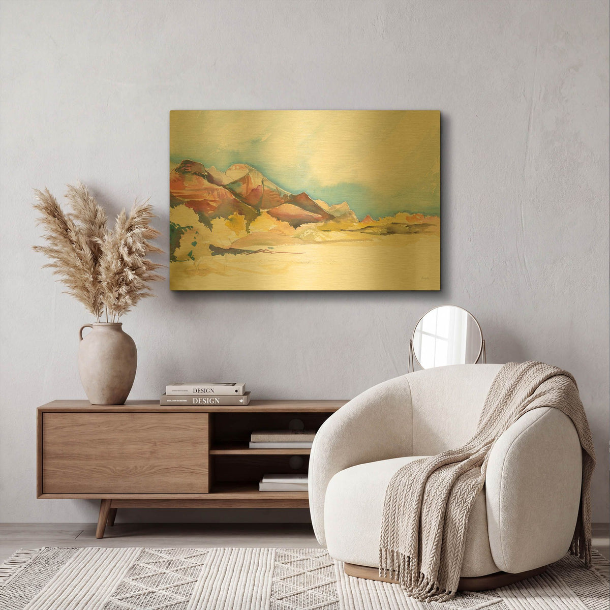 'Western Vista' By Kristy Rice Gold Metal Wall Art