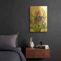 'Wild Iris' By Kristy Rice Gold Metal Wall Art