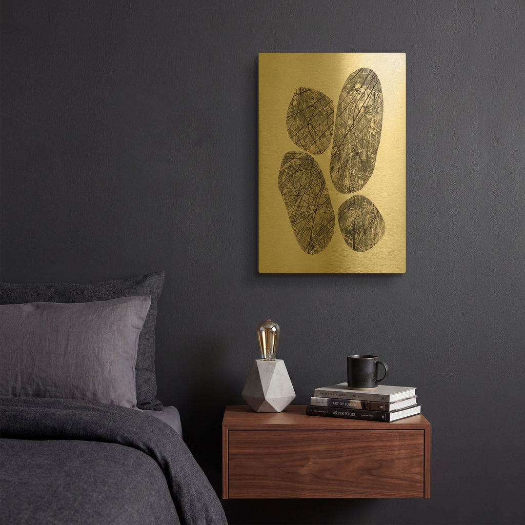 'Ballinglen Warm 2 v2' By Piper Rhue Gold Metal Wall Art