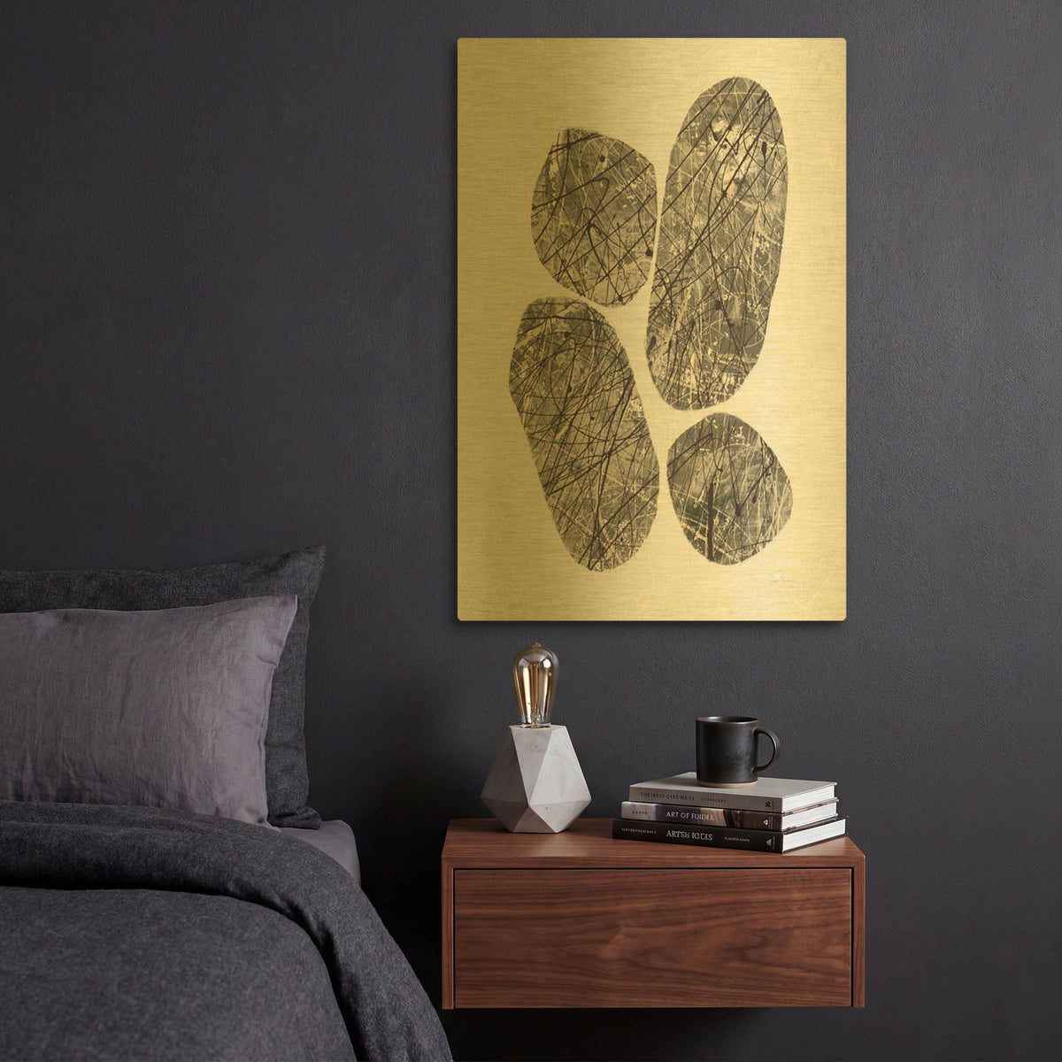 'Ballinglen Warm 2 v2' By Piper Rhue Gold Metal Wall Art