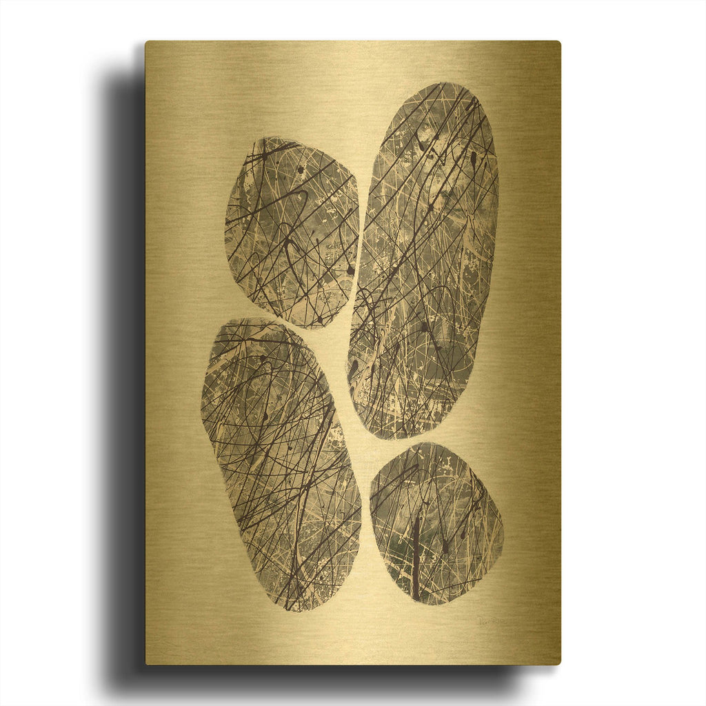 'Ballinglen Warm 2 v2' By Piper Rhue Gold Metal Wall Art