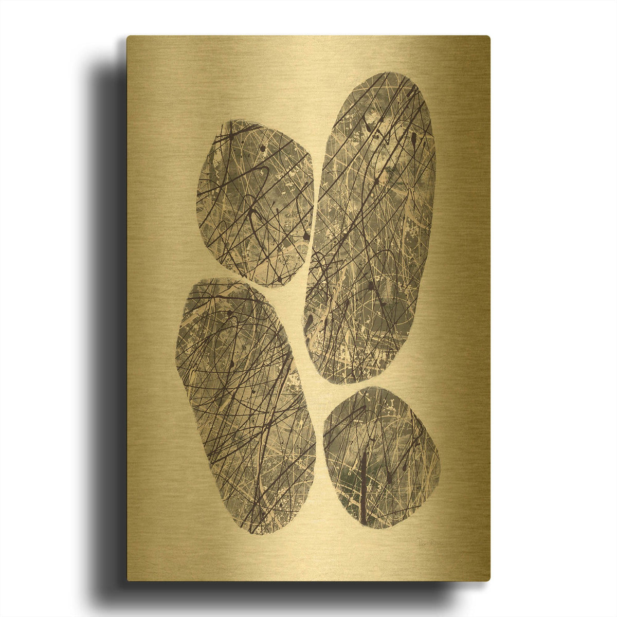 'Ballinglen Warm 2 v2' By Piper Rhue Gold Metal Wall Art