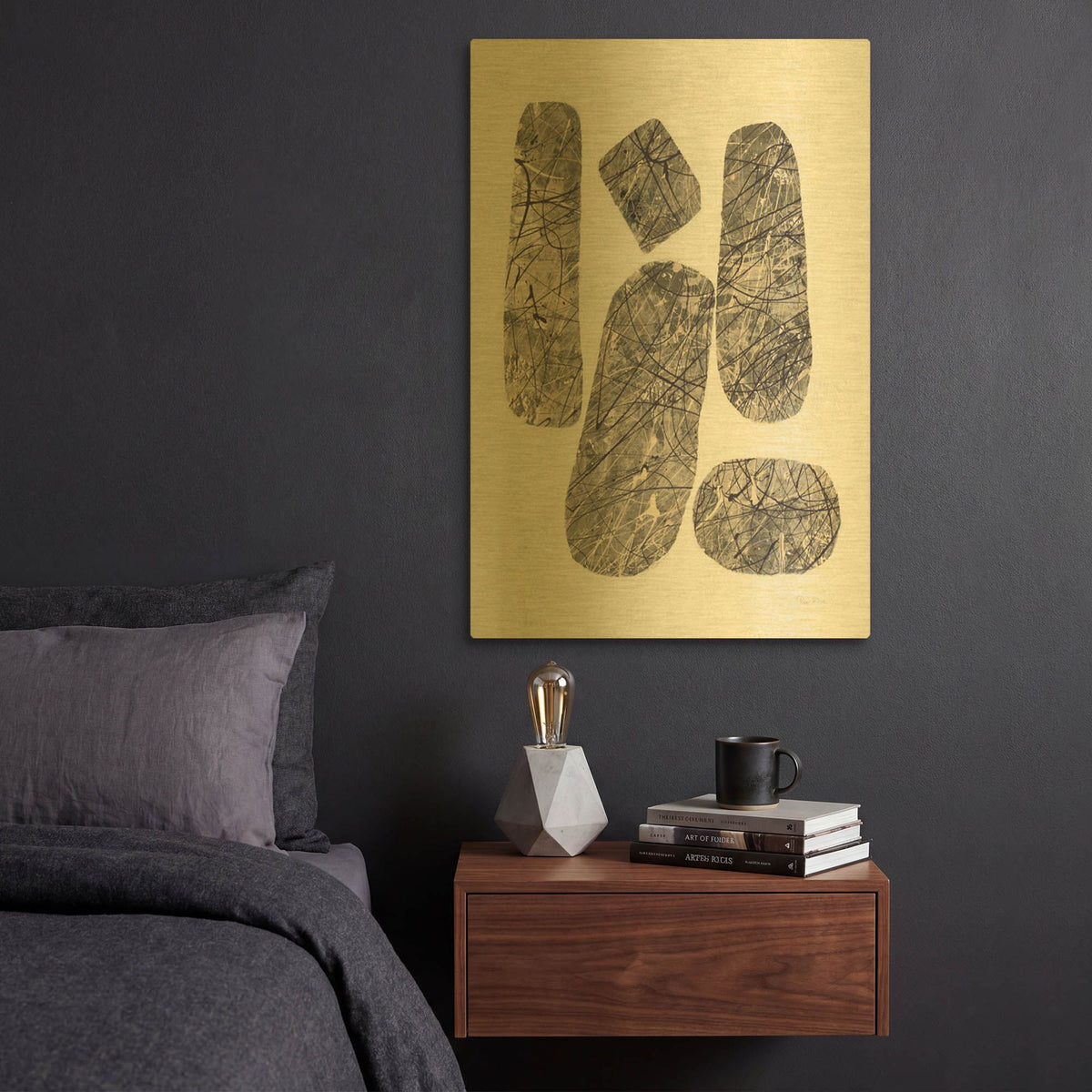'Ballinglen Warm 3 v2' By Piper Rhue Gold Metal Wall Art