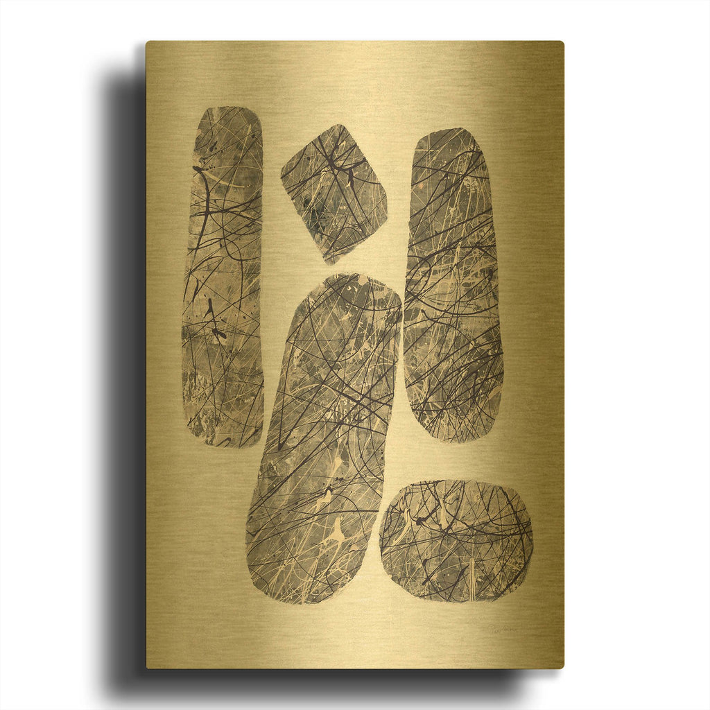 'Ballinglen Warm 3 v2' By Piper Rhue Gold Metal Wall Art