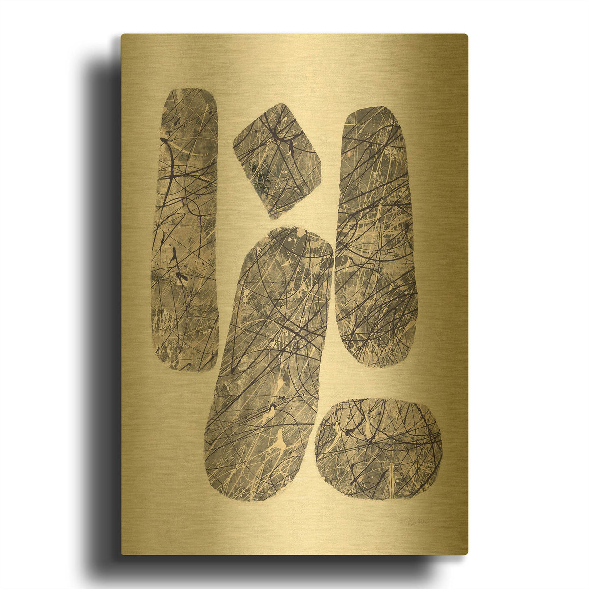 'Ballinglen Warm 3 v2' By Piper Rhue Gold Metal Wall Art