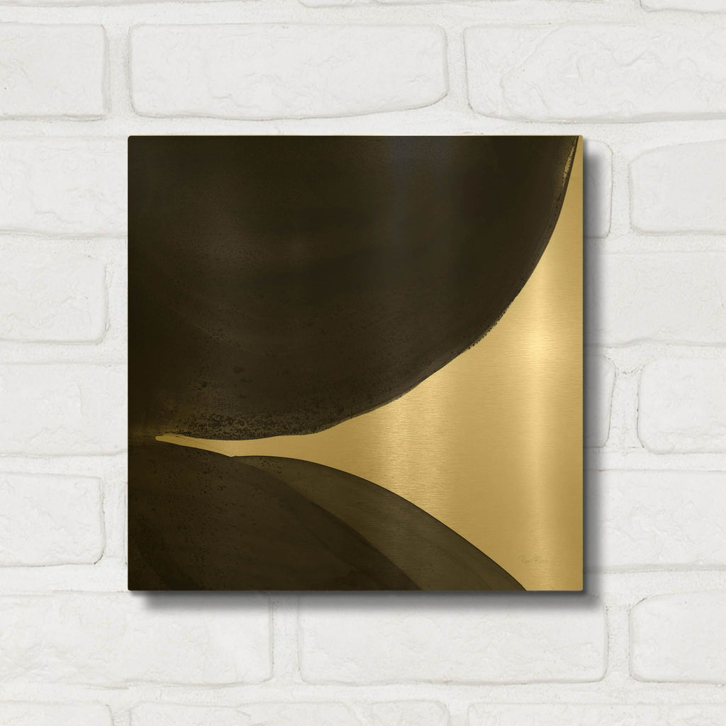 'Black and White Pools 2' By Piper Rhue Gold Metal Wall Art