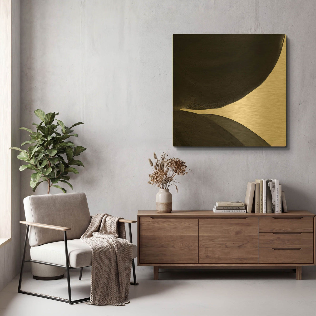 'Black and White Pools 2' By Piper Rhue Gold Metal Wall Art