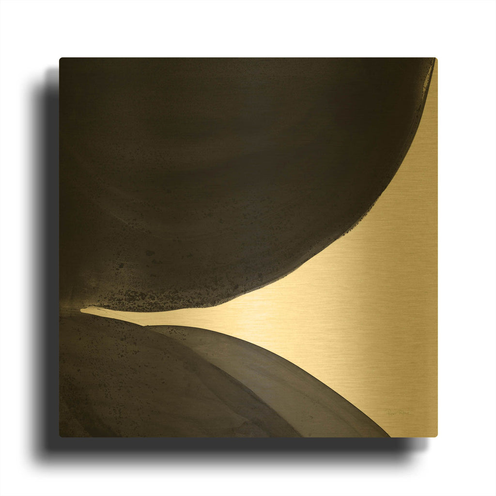 'Black and White Pools 2' By Piper Rhue Gold Metal Wall Art