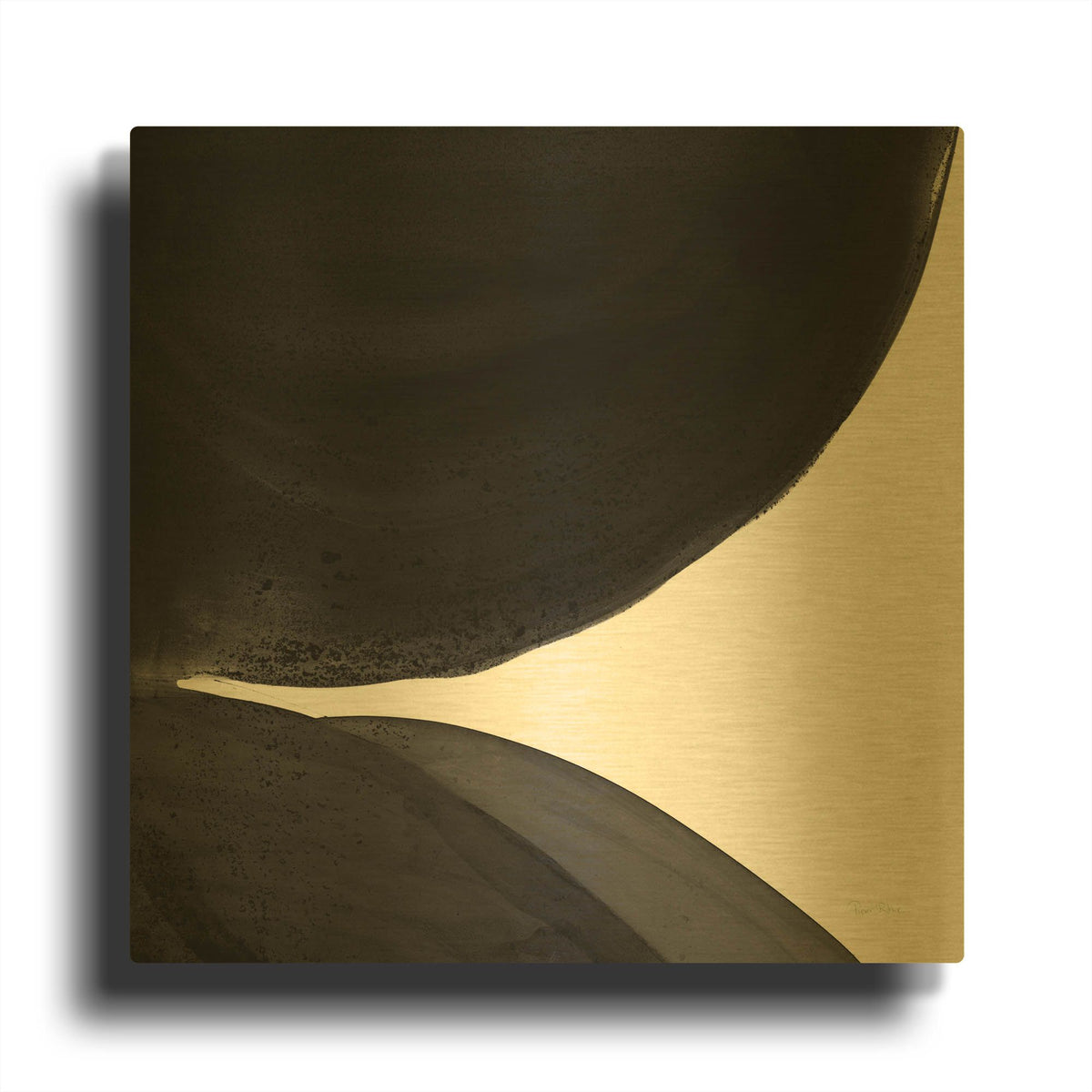 'Black and White Pools 2' By Piper Rhue Gold Metal Wall Art
