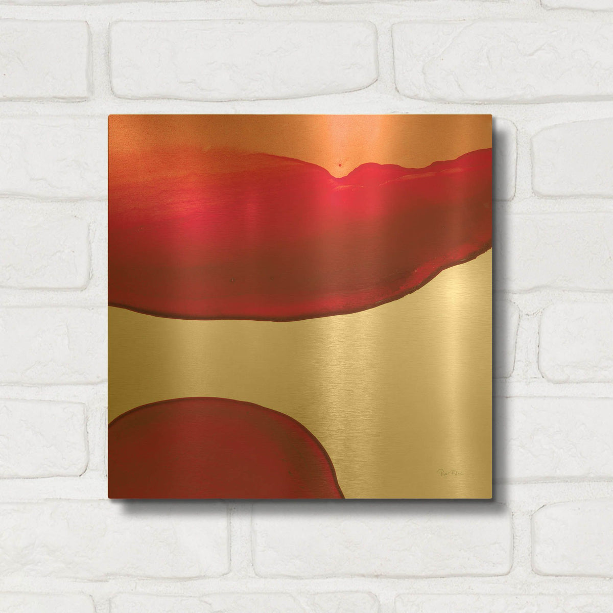 'Bright Swishes 3' By Piper Rhue Gold Metal Wall Art