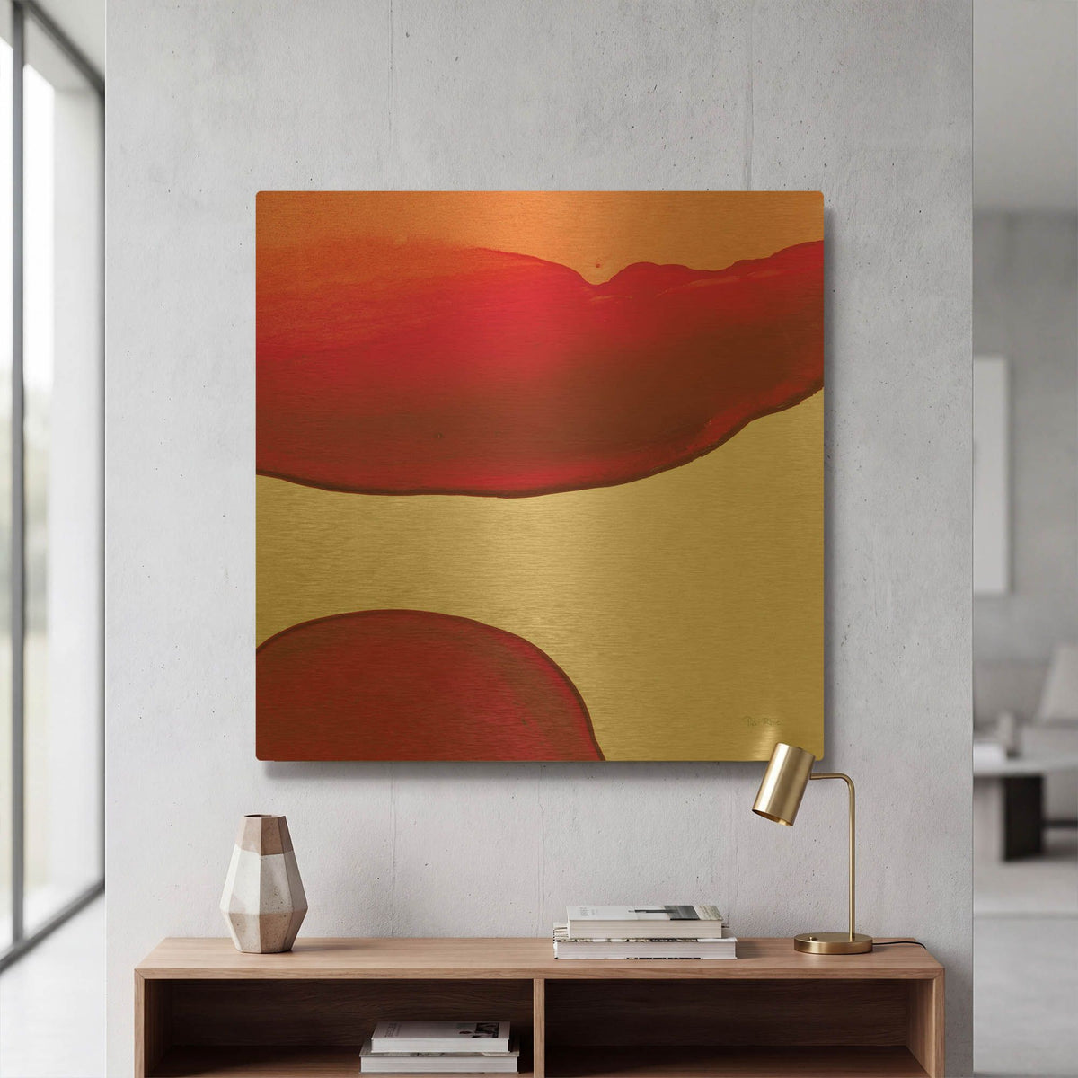 'Bright Swishes 3' By Piper Rhue Gold Metal Wall Art