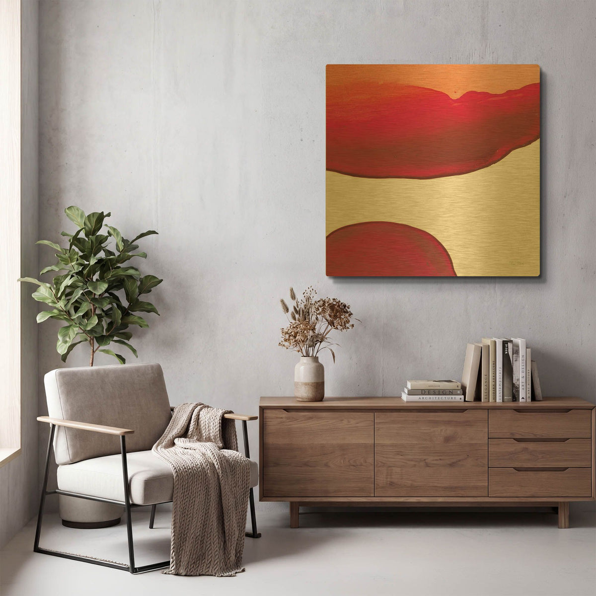 'Bright Swishes 3' By Piper Rhue Gold Metal Wall Art