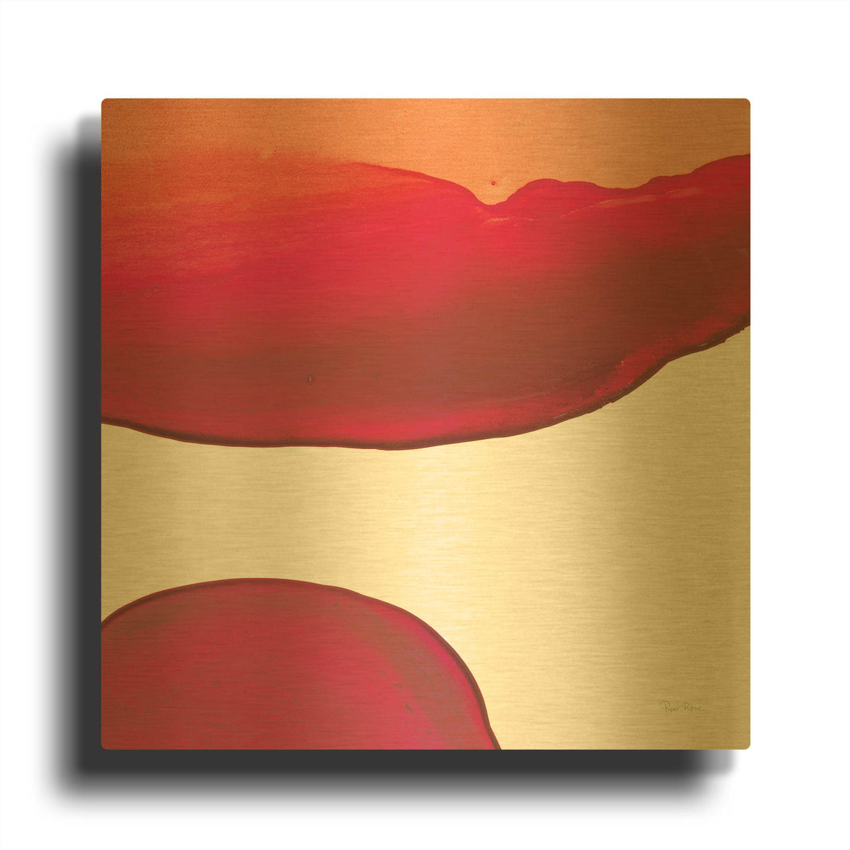 'Bright Swishes 3' By Piper Rhue Gold Metal Wall Art