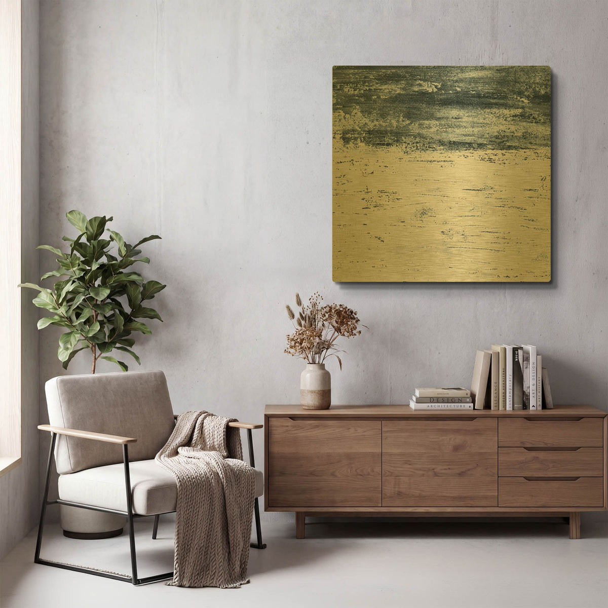 'City Beach C' By Piper Rhue Gold Metal Wall Art