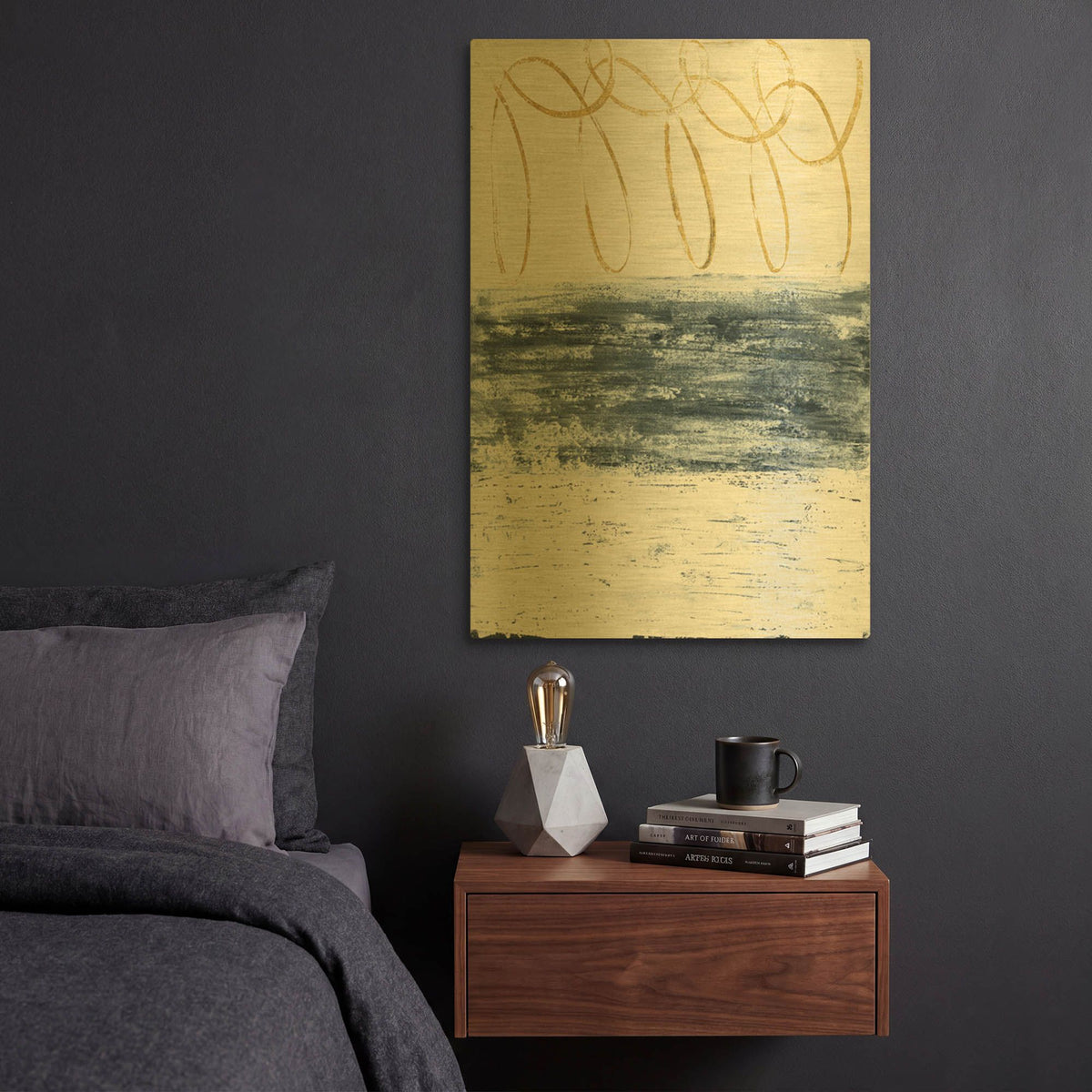 'City Beach Gold' By Piper Rhue Gold Metal Wall Art