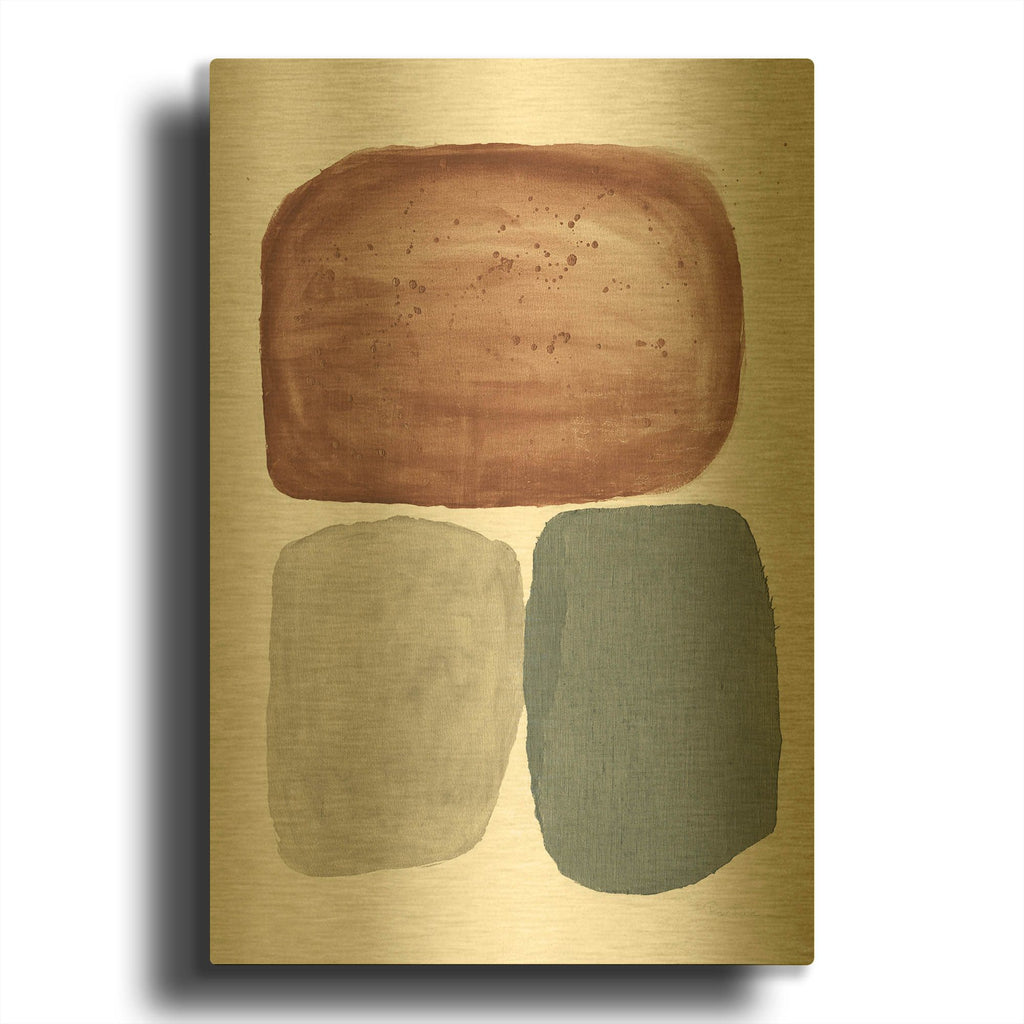 'Dark Graystone' By Piper Rhue Gold Metal Wall Art